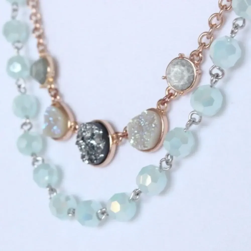 NEW Necklace Double Strand Rough Cut